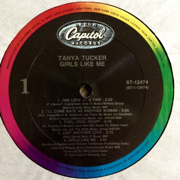 Tanya Tucker : Girls Like Me (LP, Album, Club, Car)