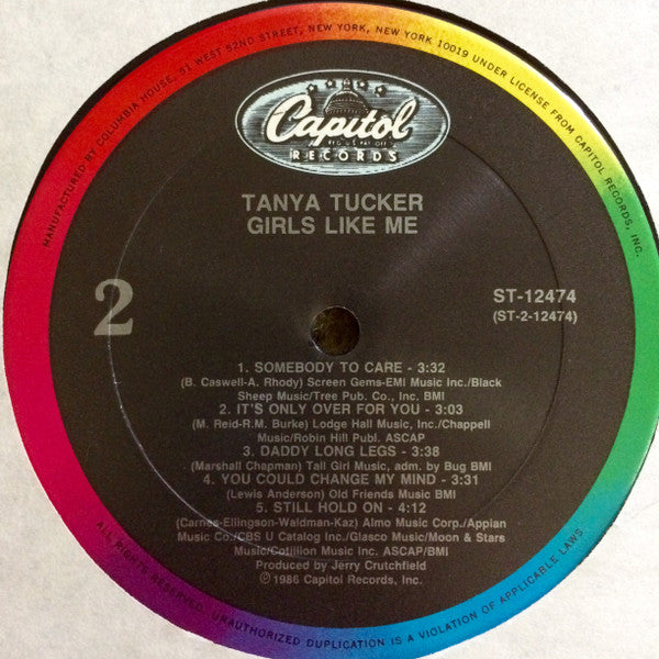 Tanya Tucker : Girls Like Me (LP, Album, Club, Car)