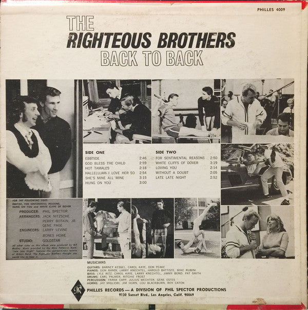 The Righteous Brothers : Back To Back (LP, Album)