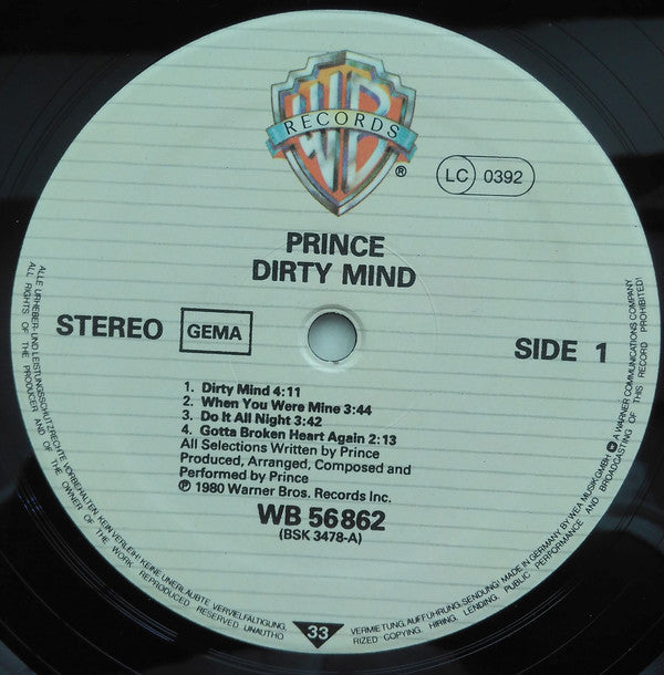 Prince : Dirty Mind (LP, Album)