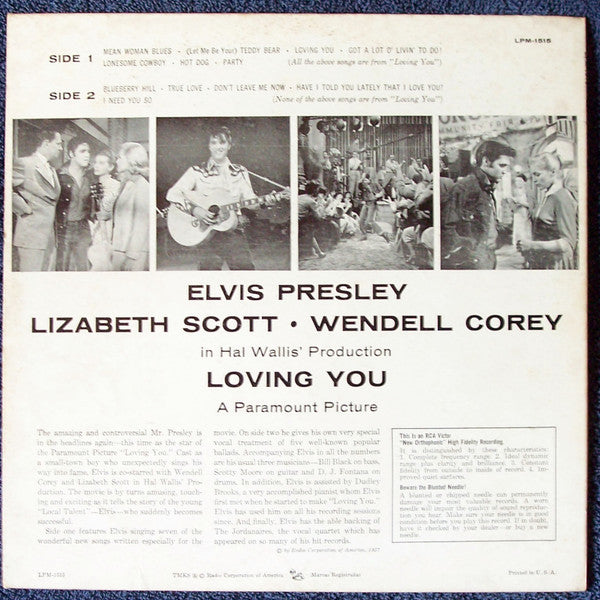 Elvis Presley : Loving You (LP, Album, Mono, Ind)