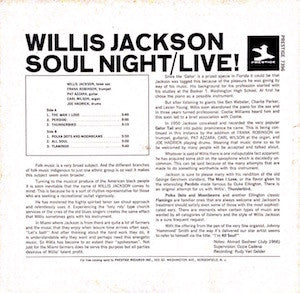 Willis Jackson : Soul Night - Live! (LP, Album, Mono)