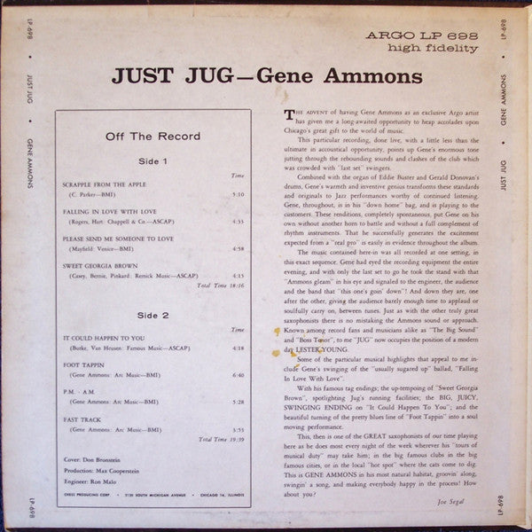 Gene Ammons : Just Jug (LP, Album)
