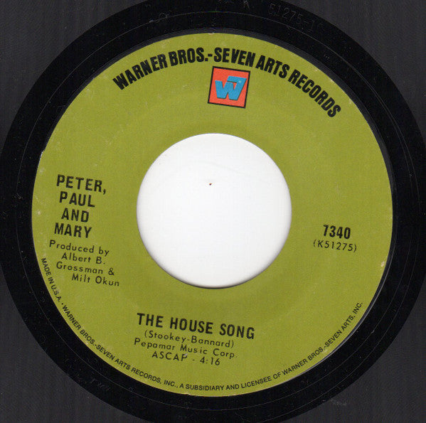 Peter, Paul And Mary* : Leaving On A Jet Plane (7", Single, Ter)