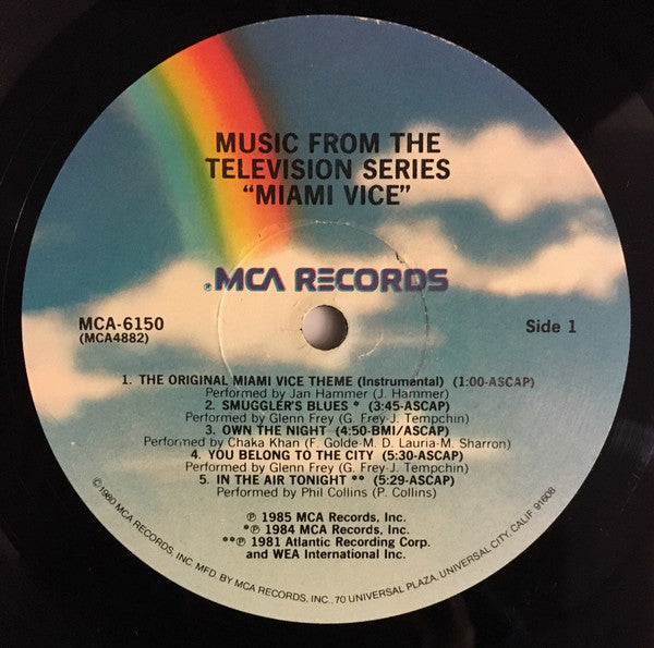 Various : Music From The Television Series "Miami Vice" (LP, Comp, PRC)