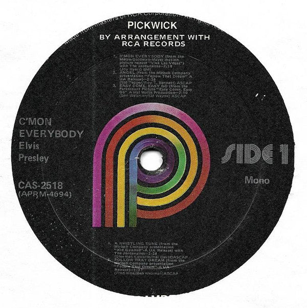 Elvis* : C'mon Everybody (LP, Album, Comp, Mono, RE)