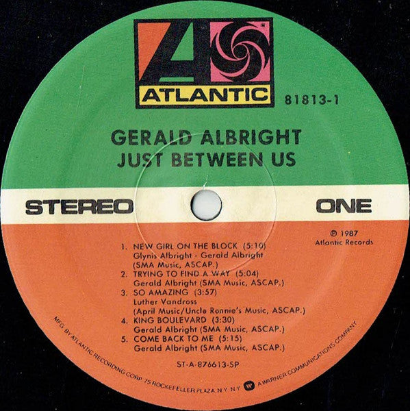Gerald Albright : Just Between Us (LP, Album, SRC)