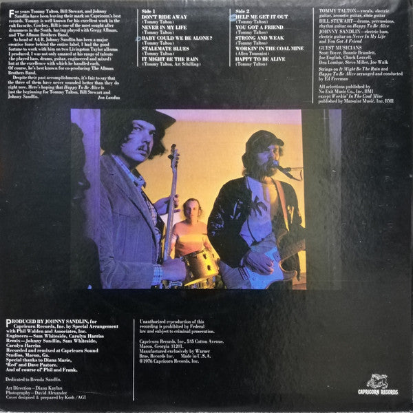 T. Talton* / B. Stewart* / J. Sandlin* : Happy To Be Alive (LP, Album)