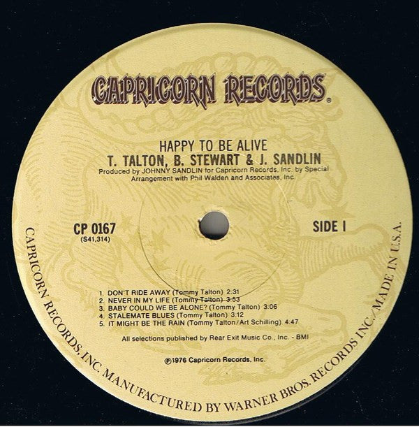 T. Talton* / B. Stewart* / J. Sandlin* : Happy To Be Alive (LP, Album)