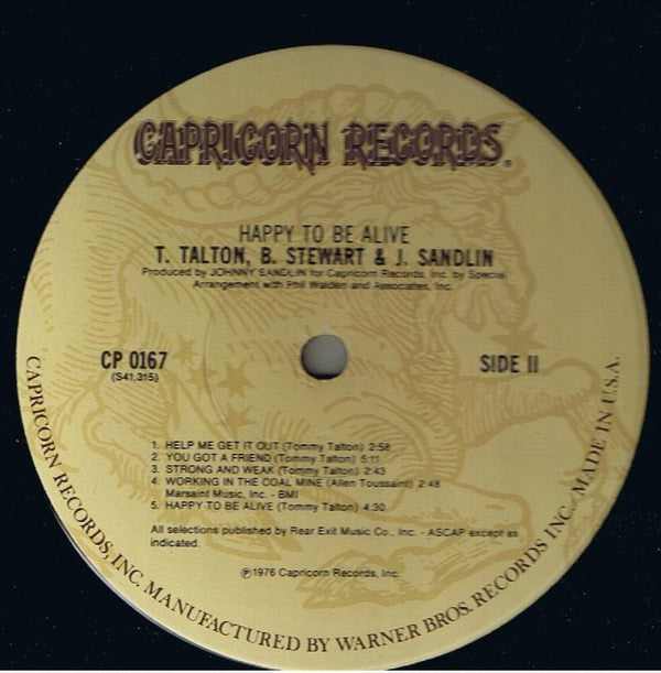 T. Talton* / B. Stewart* / J. Sandlin* : Happy To Be Alive (LP, Album)