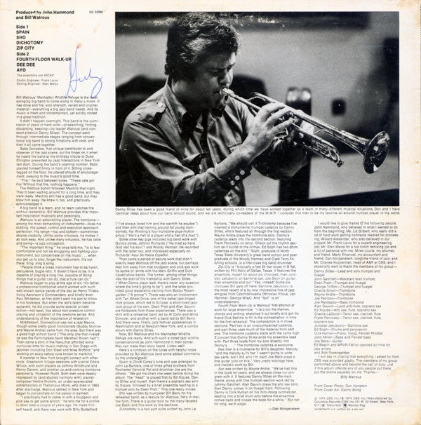 Bill Watrous : Manhattan Wildlife Refuge (LP, Album)