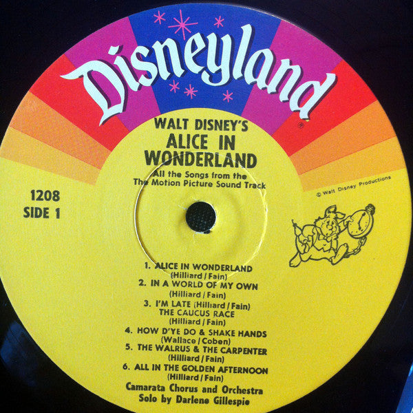 Camarata Chorus And Orchestra : Walt Disney's Alice In Wonderland - All The Songs From The Original Motion Picture Soundtrack (LP, Album, RE, RP)