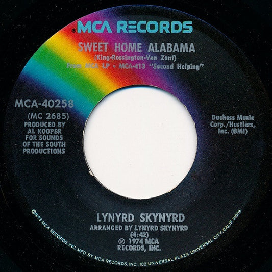 Lynyrd Skynyrd : Sweet Home Alabama (7", Single, Glo)
