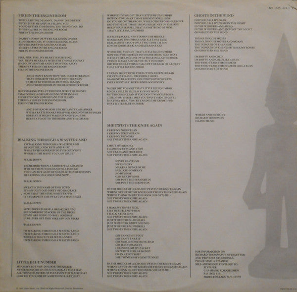 Richard Thompson : Across A Crowded Room (LP, Album, 53 )