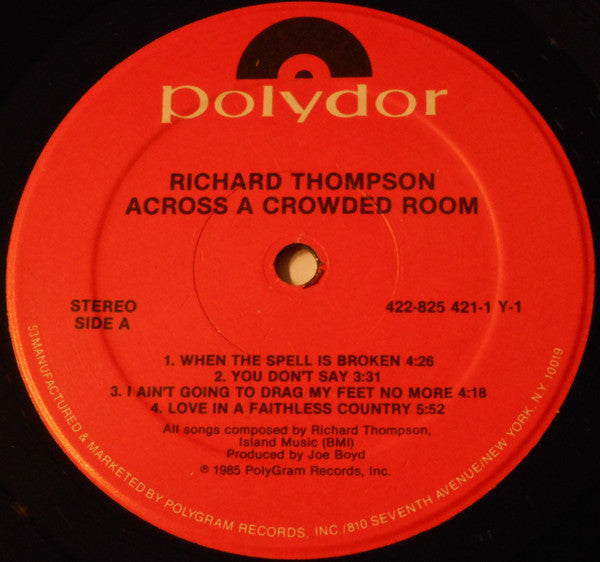 Richard Thompson : Across A Crowded Room (LP, Album, 53 )