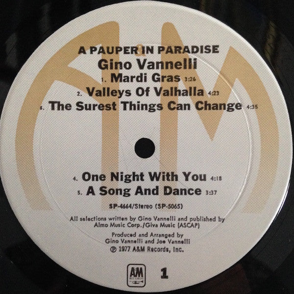 Gino Vannelli : A Pauper In Paradise (LP, Album, Mon)