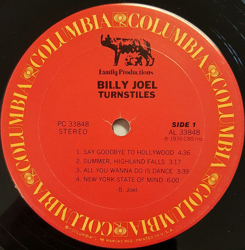 Billy Joel : Turnstiles (LP, Album, San)