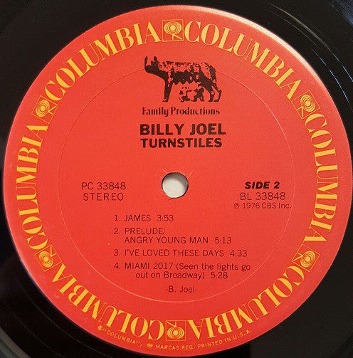 Billy Joel : Turnstiles (LP, Album, San)