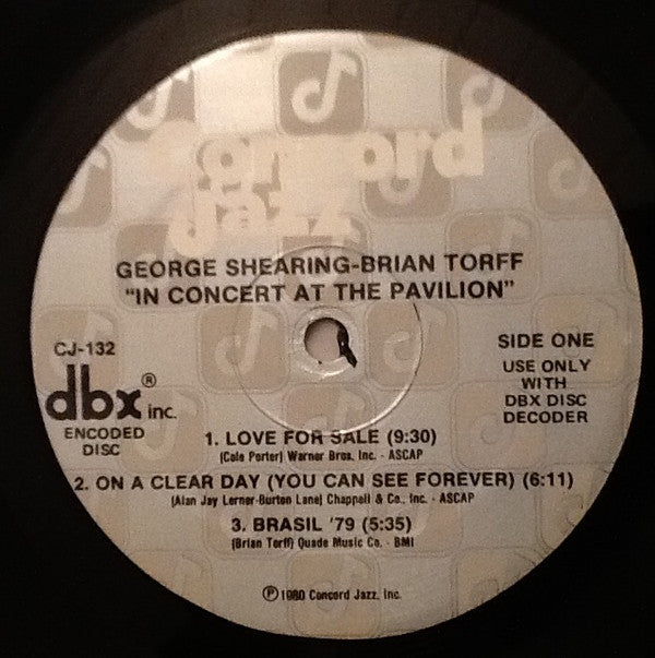 George Shearing & Brian Torff : On A Clear Day (LP, Album, DBX)