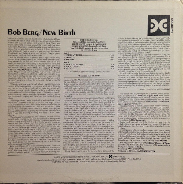 Bob Berg : New Birth (LP, Album)