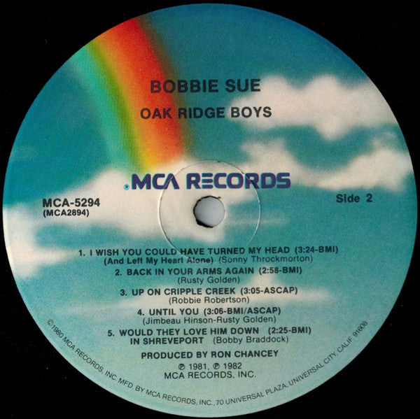Oak Ridge Boys* : Bobbie Sue (LP, Album, Pin)