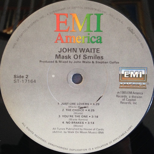 John Waite : Mask Of Smiles (LP, Album, Jac)