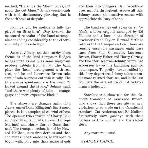 Johnny Hodges With Billy Strayhorn : Johnny Hodges With Billy Strayhorn And The Orchestra (SACD, Hybrid, Album, RE, RM)