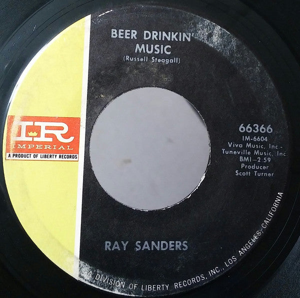 Ray Sanders : Beer Drinkin' Music / Gotta Find A Way (7", Sou)