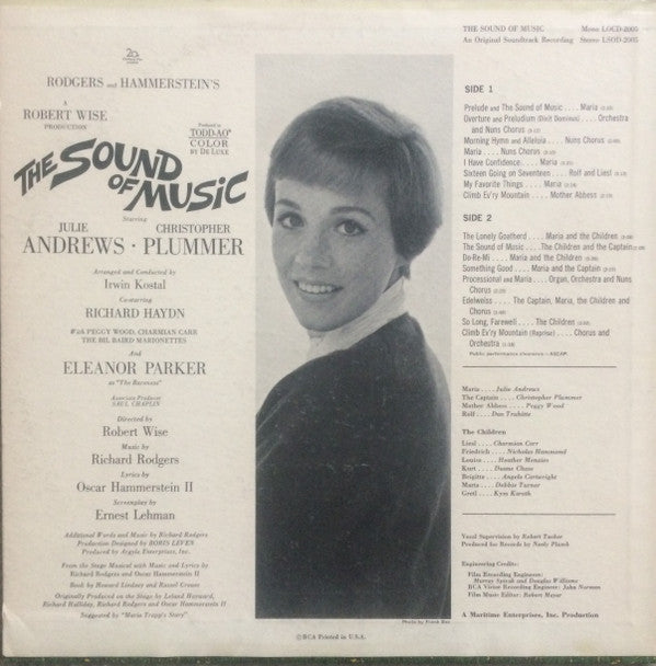 Rodgers And Hammerstein* / Julie Andrews, Christopher Plummer, Irwin Kostal : The Sound Of Music (An Original Soundtrack Recording) (LP, Album, Roc)