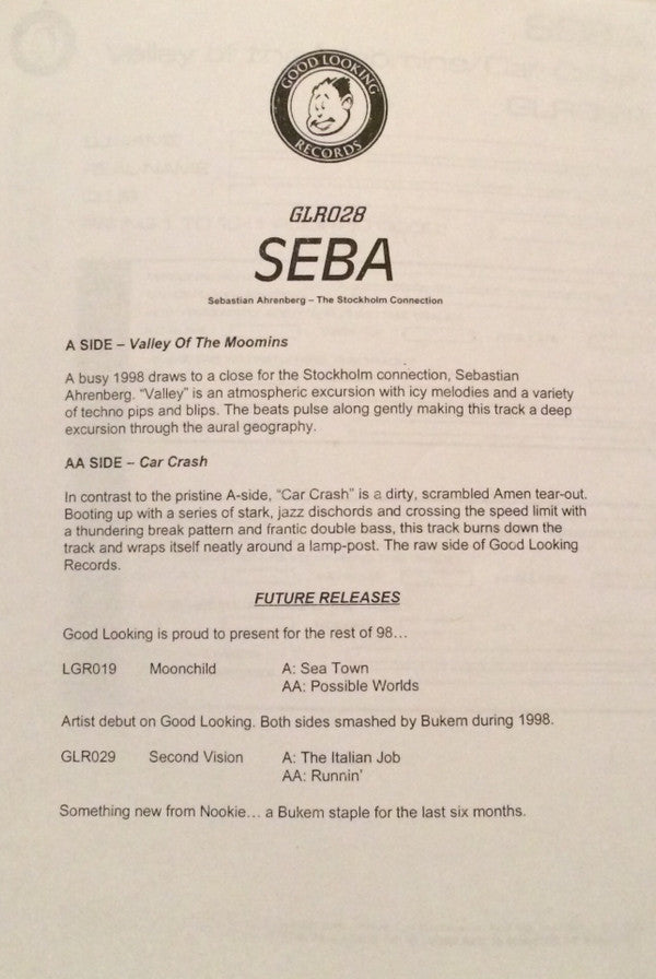 Seba : Valley Of The Moomins / Car Crash (12")