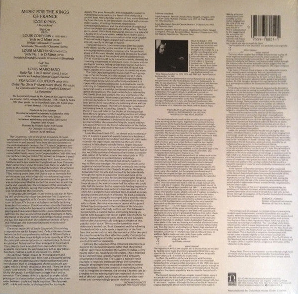 Igor Kipnis : Music For The Kings Of France: Suites By Francois and Louis Couperin and Louis Marchand (LP, Album, Club, Col)