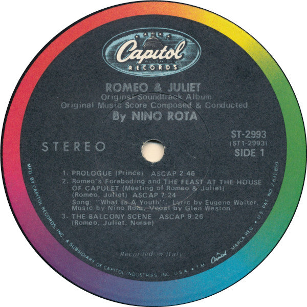 Nino Rota : Romeo & Juliet (LP, Album, Jac)