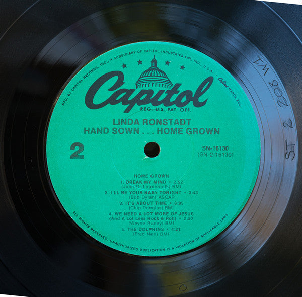 Linda Ronstadt : Hand Sown... Home Grown (LP, Album, RE, Gre)