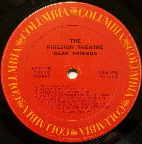 The Firesign Theatre : Dear Friends (2xLP, Album, Ter)