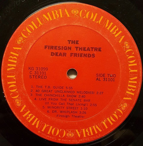 The Firesign Theatre : Dear Friends (2xLP, Album, Ter)