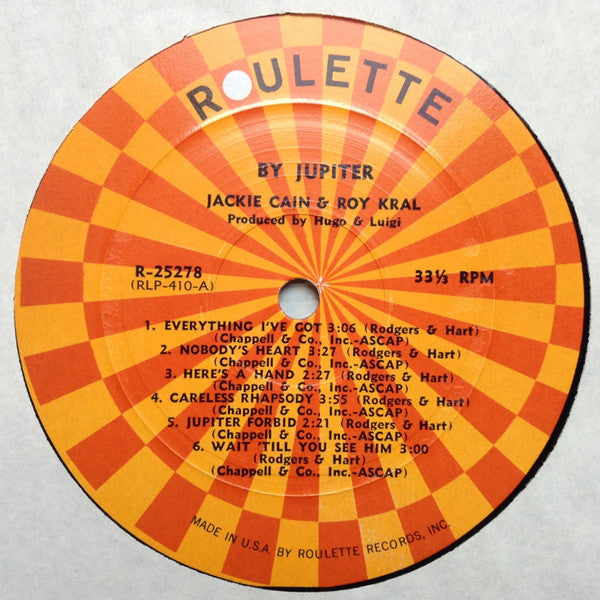Jackie Cain & Roy Kral* : By Jupiter & Girl Crazy (LP, Album, Mono, Gat)