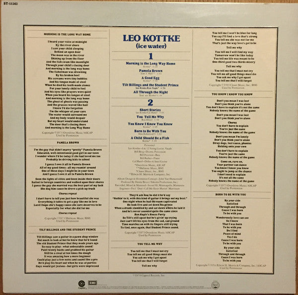 Leo Kottke : Ice Water (LP, Album, Jac)