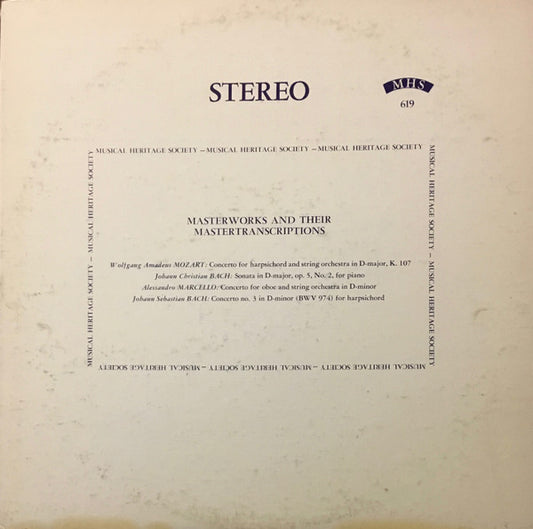 Hilde Langfort, Hans Kann, Tonkünstler Orchestra, Theodor Guschlbauer, Alfred Hertel : Masterworks And Their Mastertranscriptions (LP, Album)