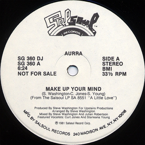 Aurra : Make Up Your Mind (12", Promo)
