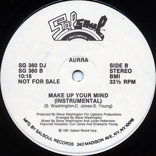Aurra : Make Up Your Mind (12", Promo)