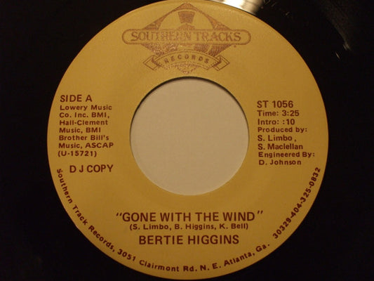 Bertie Higgins : Gone With The Wind (7", Single, Promo)