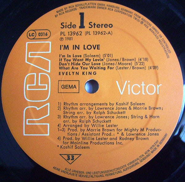 Evelyn King : I'm In Love (LP, Album)