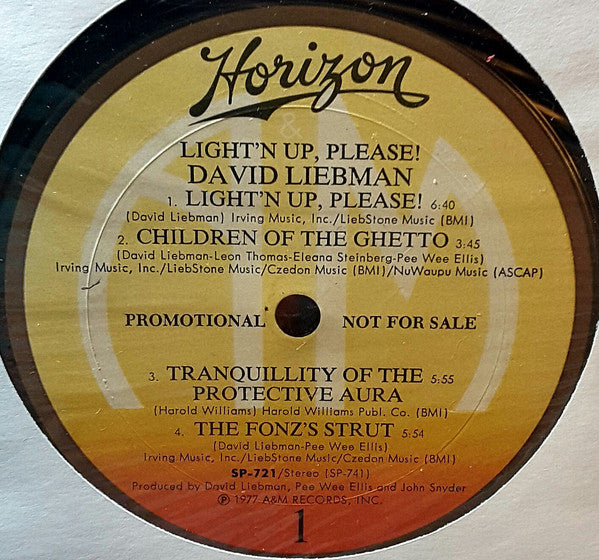 David Liebman : Light'n Up, Please! (LP, Album, Promo)