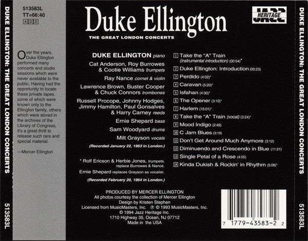 Duke Ellington : The Great London Concerts (CD, Album)