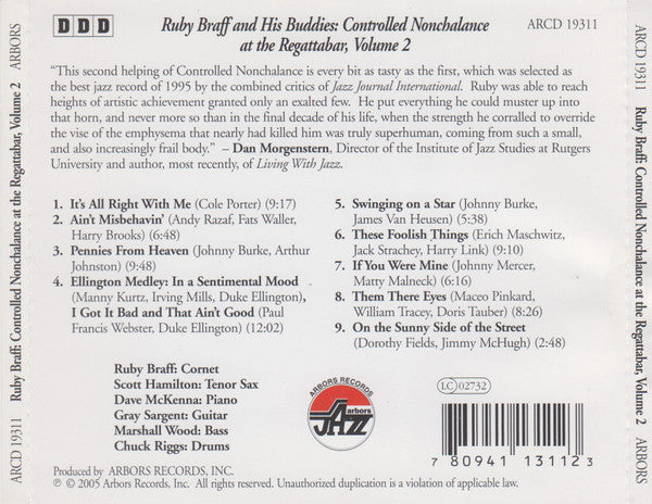 Ruby Braff : Controlled Nonchalance At The Regattabar, Volume 2 (CD, Album)