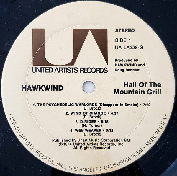 Hawkwind : Hall Of The Mountain Grill (LP, Album, Ter)