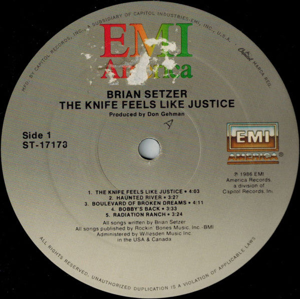 Brian Setzer : The Knife Feels Like Justice (LP, Album)