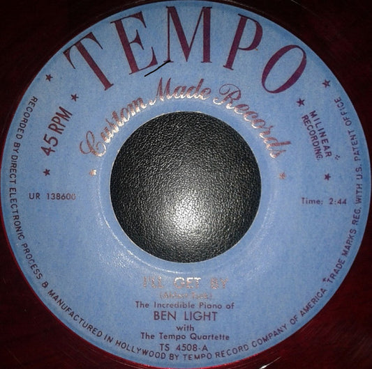 Ben Light With The Tempo Quartette : I'll Get By (7", Single, Red)