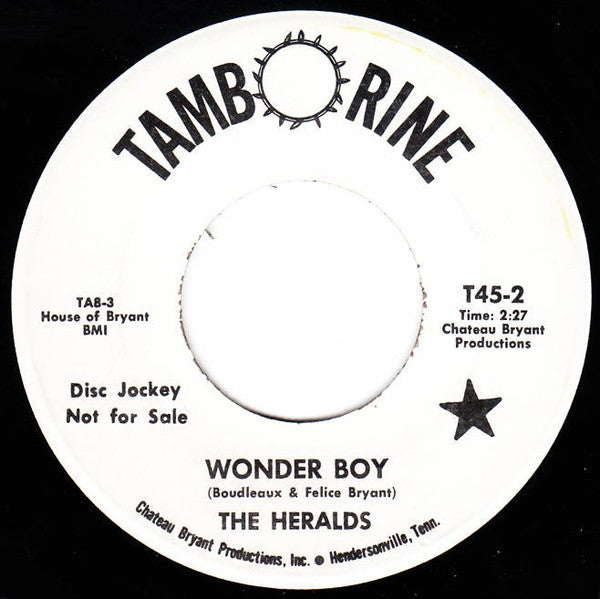 The Heralds (2) : Wonder Boy / Peggy (7", Single, Promo)