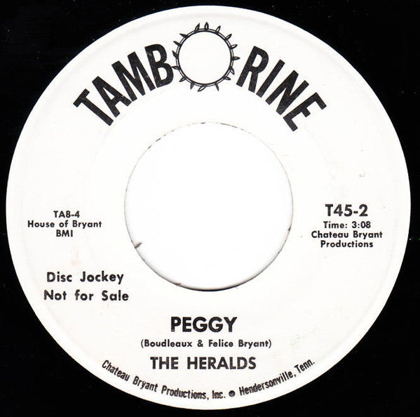 The Heralds (2) : Wonder Boy / Peggy (7", Single, Promo)